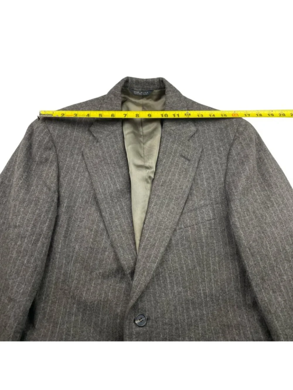 VTG Ralph Lauren Chaps Men's Wool Flannel Blazer Brown Railroad Stripe •USA• 40S